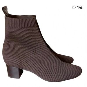 Joie x Revolve Neely Brown ribbed sock Ankle Boots size 9.5